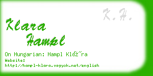 klara hampl business card